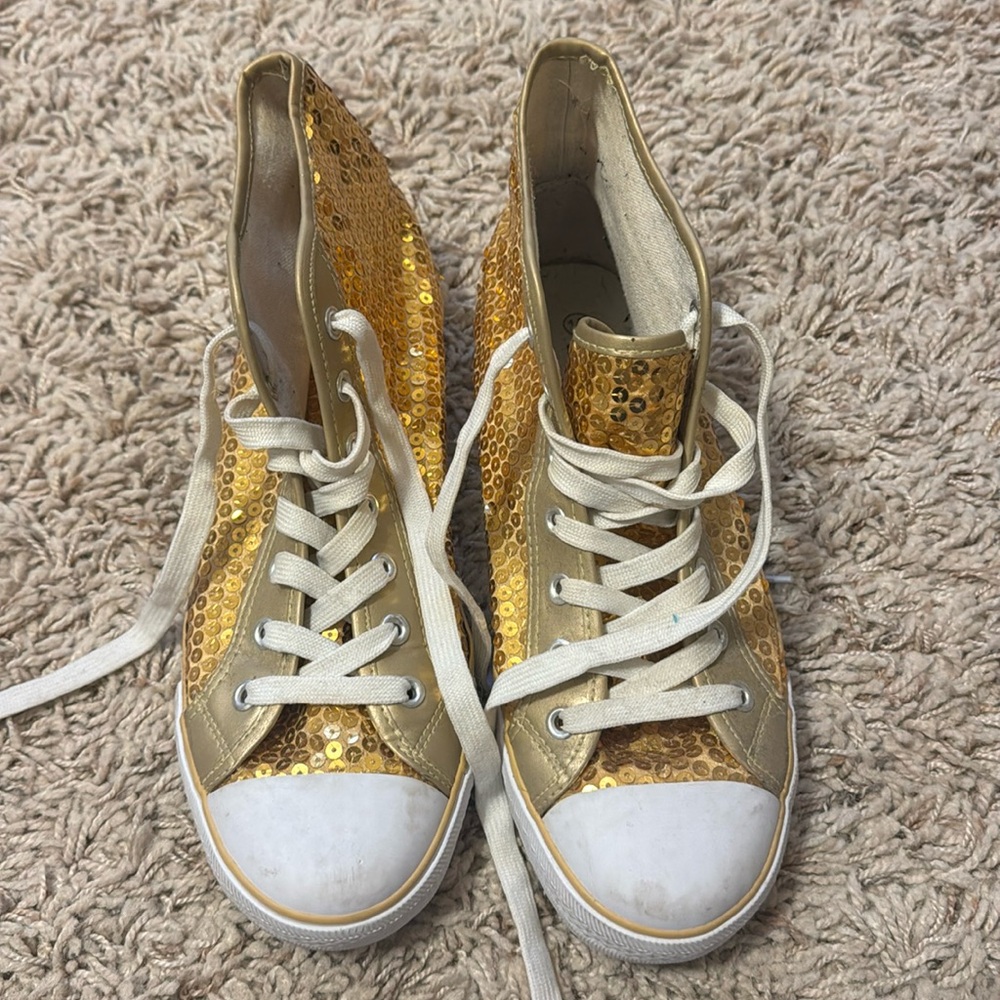 Balera Gold Sequin High-Top Sneakers size 10 - gently worn